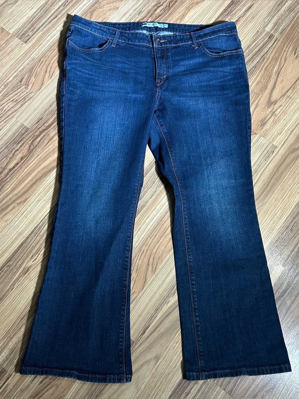 Levis 590 Womens Jeans 18W Bootcut Dark Wash Stretch Denim Plus Size Y2K